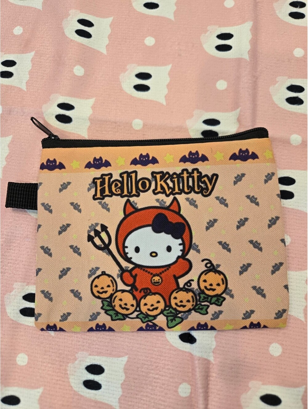 Hello Kitty Halloween zip pouch beige